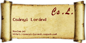 Csányi Loránd névjegykártya